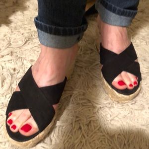 MICHAEL KORS SUEDE WEDGE SANDALS